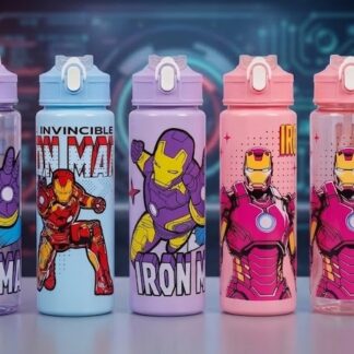 Botella para agua Iron Man - transparente, Morado