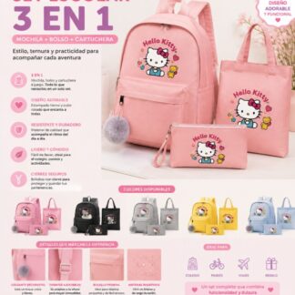 Mochila de 3 pzs - Negro, MINNIE