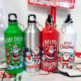 Termo/botella navideño - plata