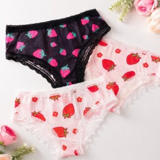 Panties con estampado de Fresa - Rosa Claro