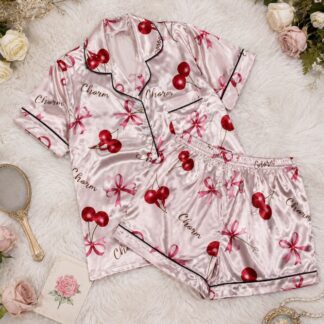 Pijama De Dama Short - Cerezas/Rosa, XL