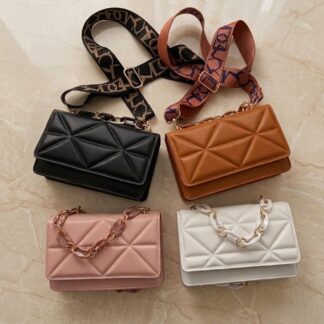 Bolsa de dama con cadena - marron