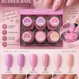Bases rubber con color $20 pz $99 gama de 6 pzs (LINEA)