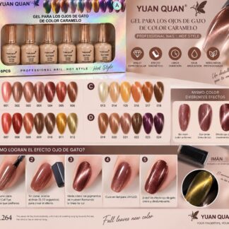 AL-263, AL-264, AL-266 Gelish Efecto ojo de gato $25pz o $135 gama de 6pz - AL-264