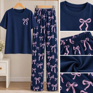 Pijama de moñitos 3xl(linea) - LILA