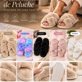 Pantuflas de peluche - Blanco, 38/39