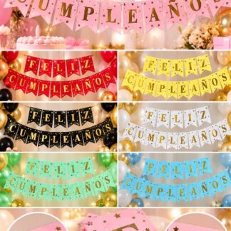 Banderín Feliz Cumpleaños - Blanco