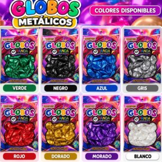 Globo metalico Panda - rosa neon
