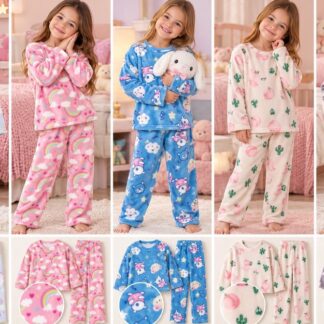 Pijama Infantil polar - rosa conejo, XL